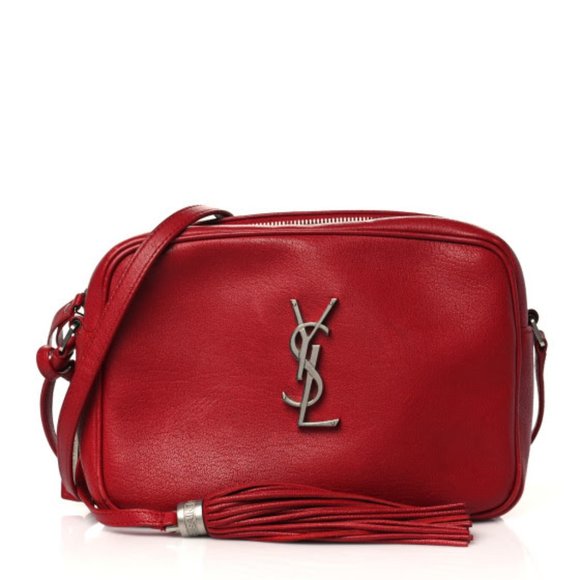 Yves Saint Laurent Handbags - GUC Lambskin Monogram Lou Camera Bag Eros Red YSL